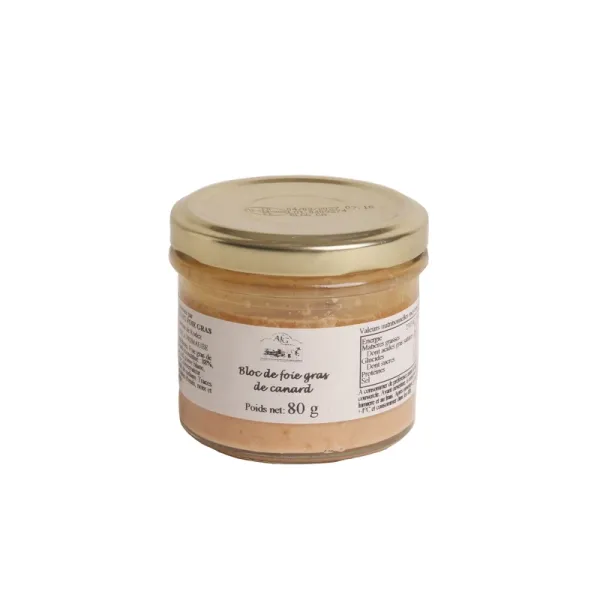 Frasco Bloc de Foie Gras de Pato LÉOPAUL - Conserva artesanal de Francia - 80 g.
