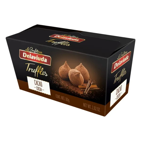Estuche de Trufas al cacao DELAVIUDA - 80 g.