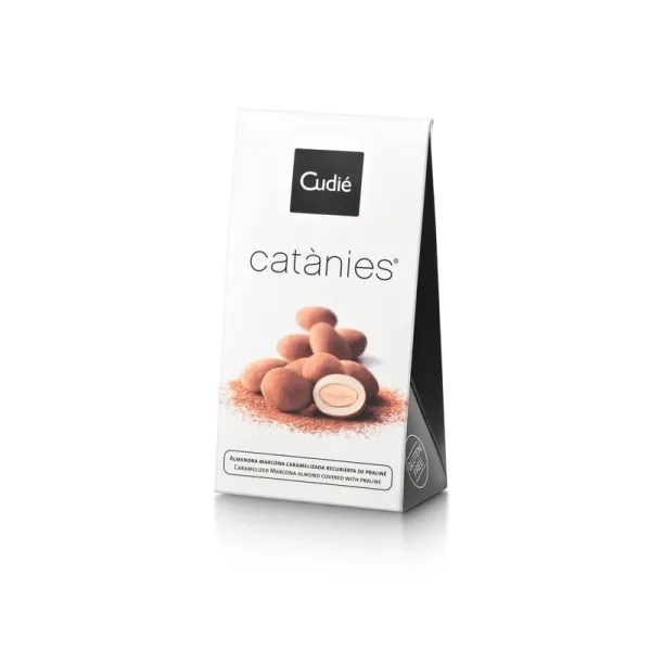 Estuche de Delicias de Almendra recubiertas de Chocolate Catanias CUDIÉ - 60 g.