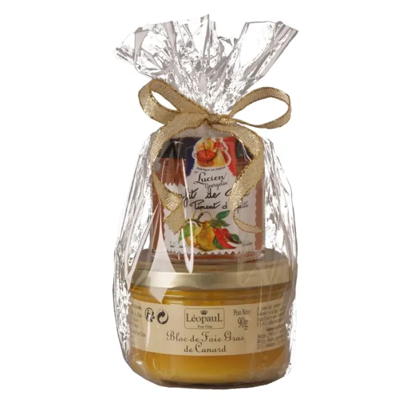 Pack Maridaje Foie compuesto por: 1 Bloc Foie Gras de Pato Francés LÉOPAUL - 80 g. y 1 Confitura de Cebolla ES IMPERFECT - 30 g.