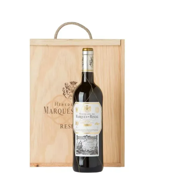 Caja Madera 3 botellas MARQUÉS DE RISCAL RESERVA