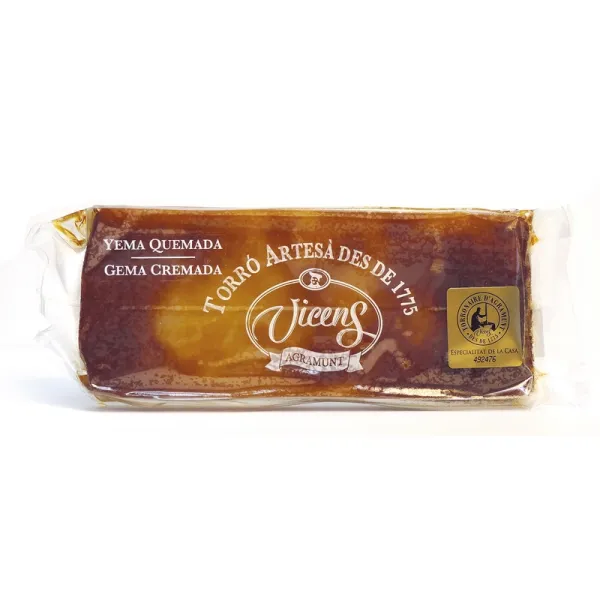 Tableta Turrón Artesano Agramunt VICENS Yema Tostada - 200 g.