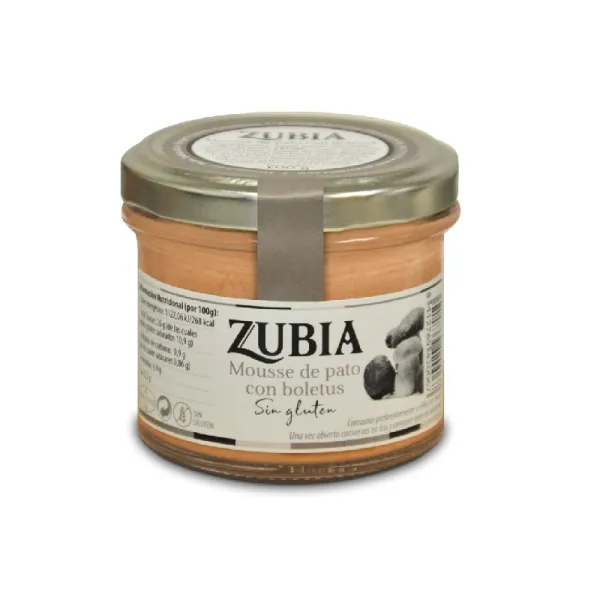 Frasco Mousse Foie de Pato con Boletus ZUBIA - 100 g.