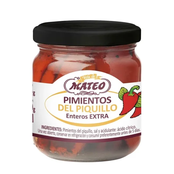 Frasco de Pimientos del Piquillo Entero VIUDA DE MATEO - Fmto 212