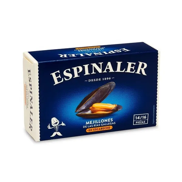 Lata de Mejillones de las Rías Gallegas en Escabeche ESPINALER 14/16