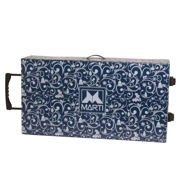 Caja navideña decorada con ruedas