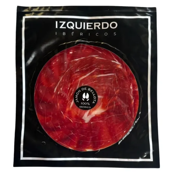Plato Jamón Ibérico 100% Bellota IZQUIERDO Salamanca - Cortado por Maestros Jamoneros - 100 g.