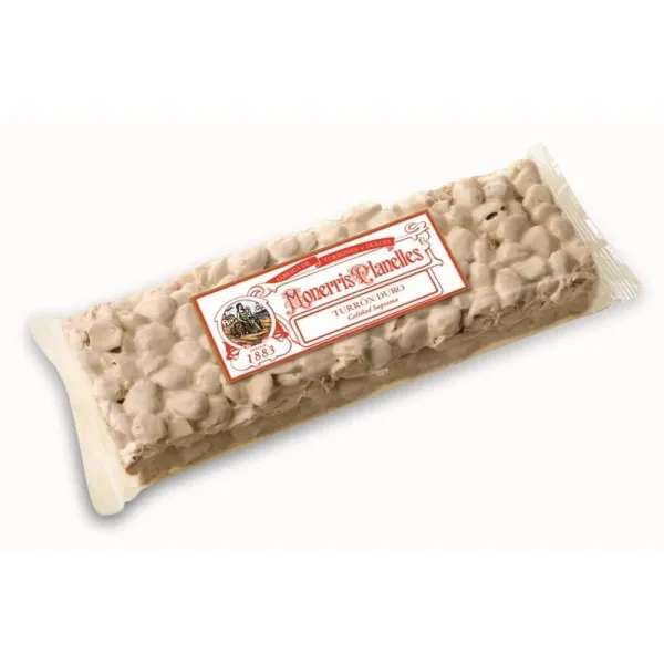Barra Turrón Artesano Duro de Almendra MONERRIS PLANELLES - 200 g.