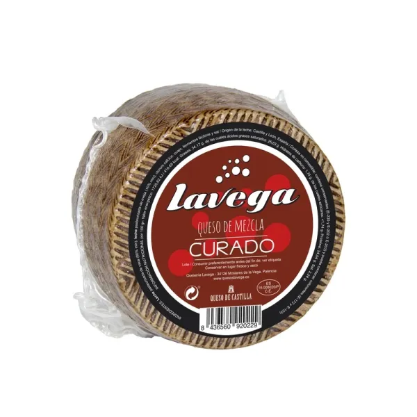 Pieza Queso Curado LAVEGA - Peso aprox. 1 Kg.