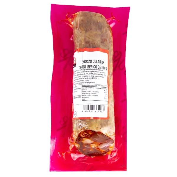 Pieza Chorizo Cular Ibérico de Bellota AYNA - Peso aprox. 350 g.
