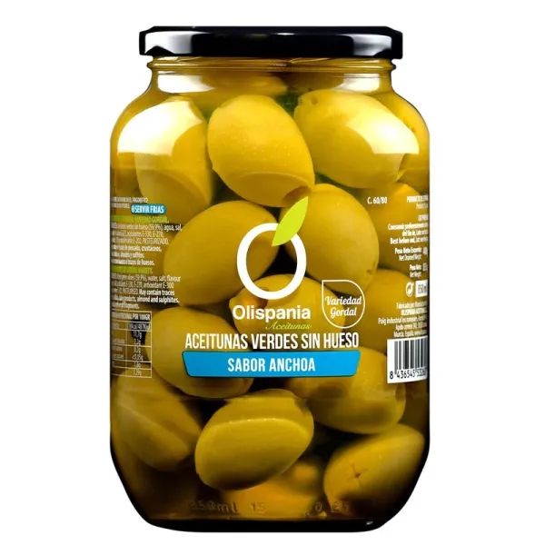 Frasco Aceitunas Gordal deshuesadas OLISPANIA - 400 g.