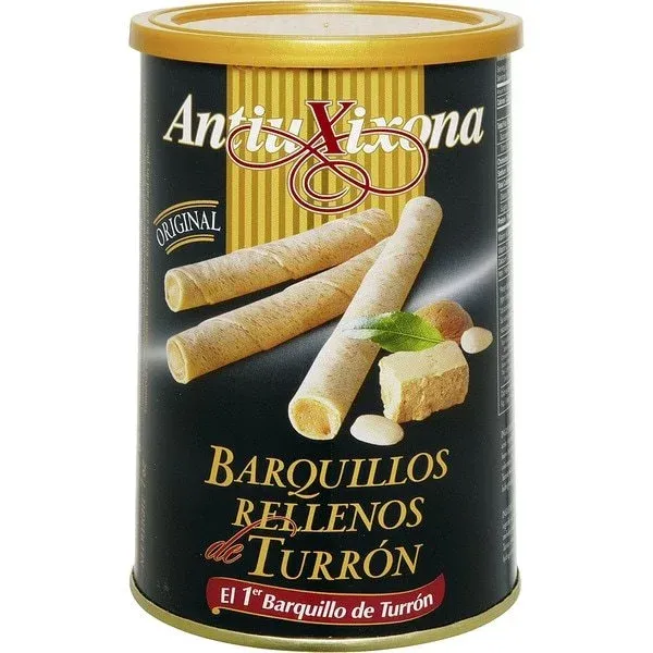 Barquillos rellenos de Turrón ANTIU XIXONA Etiqueta Negra - 200 g.