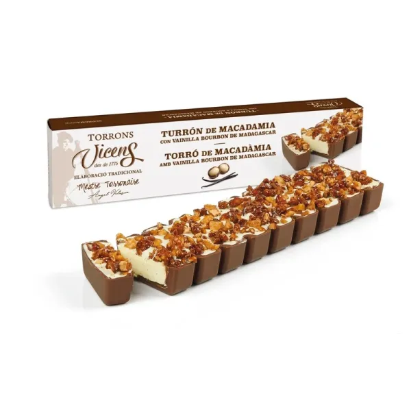 Estuche Turrón VICENS Macadamia con Vainilla al Bourbon - 300 g.