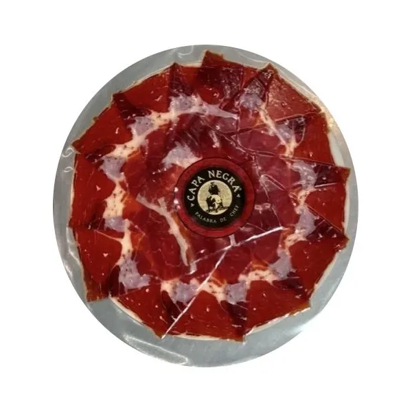 Plato Jamón Ibérico de Bellota 100 % Ibérico Brida Negra CAPA NEGRA - 80 g.