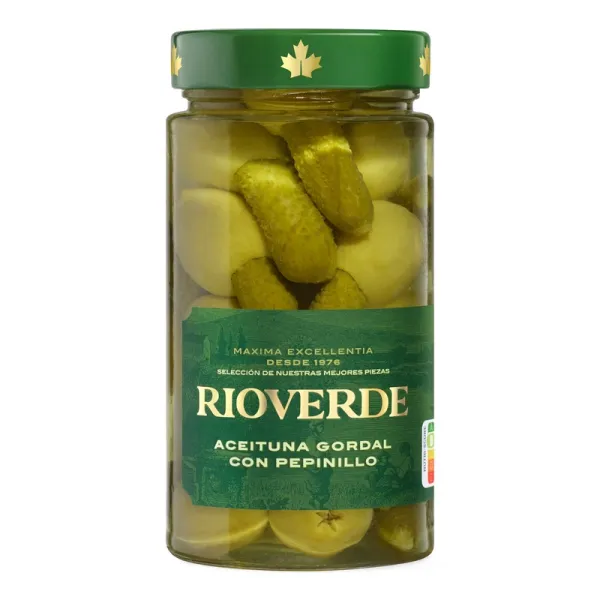 Frasco de Aceituna Gordal con Pepinillos RIOVERDE Selección - 345 g.